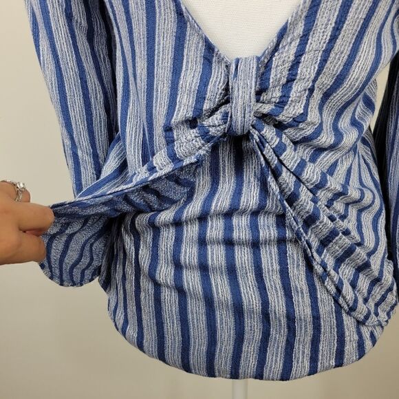 Anthro Drew Striped Blouse. Blue S#012 - Picture 12 of 15